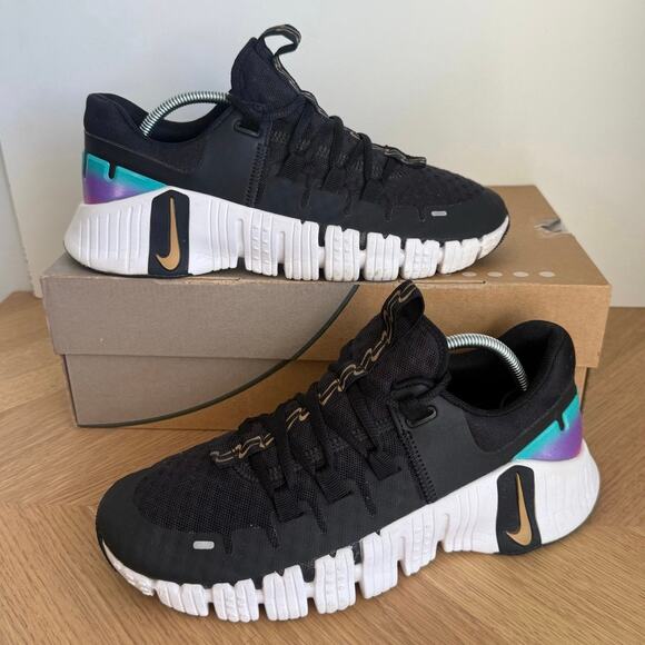 Nike Free Metcon 5 Black/ Fireberry Gold Women Running Sneakers - SZ 8.5 - Picture 3 of 13